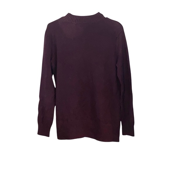Simply Vera Vera Wang embellished layered-look tunic Burgandy Cable knit sweater - Picture 6 of 12